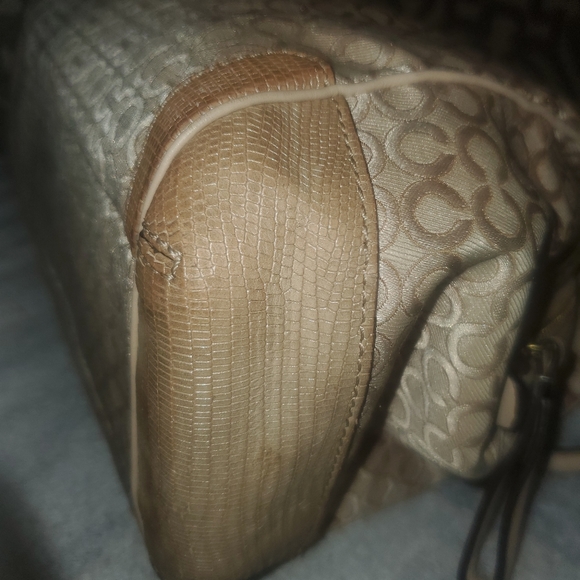 Coach Madison Op Art Pearlescent Fabric Carryall Shoulder Bag 30681 - Picture 11 of 16